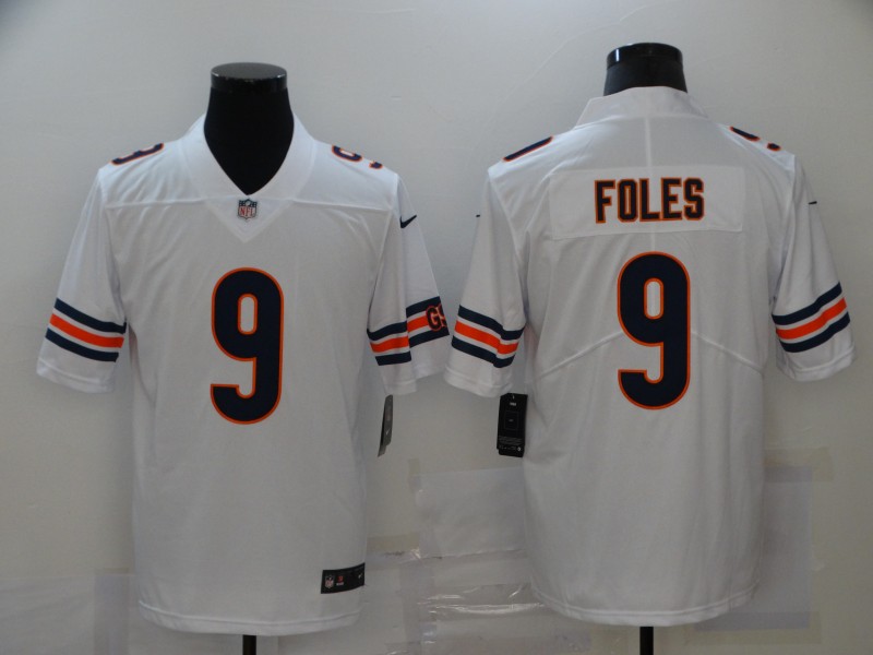 Men's Chicago Bears Nick Foles #9 White Jersey